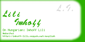 lili imhoff business card
